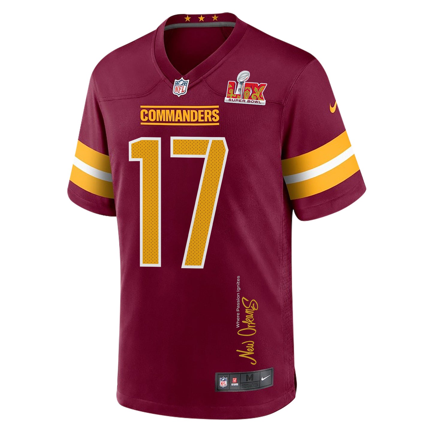 Terry McLaurin 17 Washington Commanders Super Bowl LIX 'New Orleans Jersey – Burgundy JS93