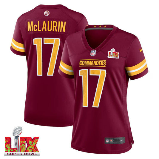 Terry McLaurin #17 Washington Commanders Super Bowl LIX Jersey – Burgundy JS7502
