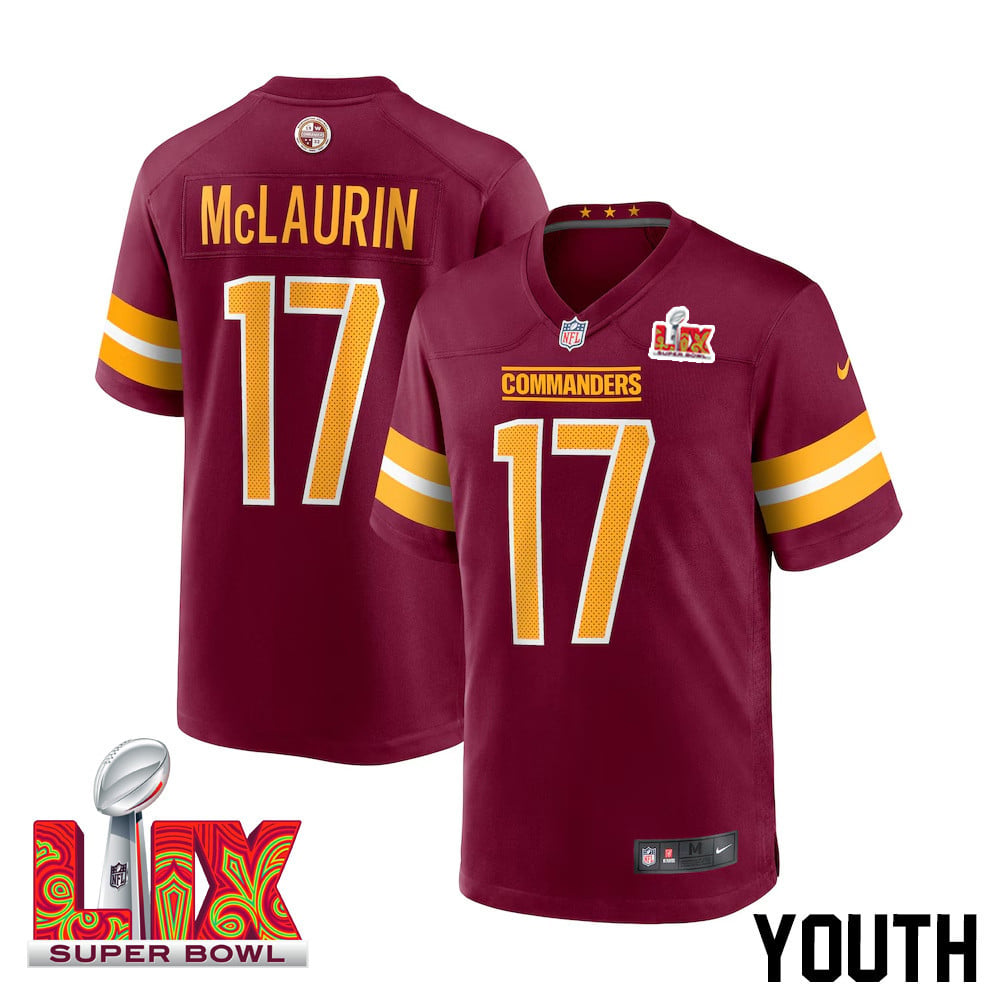 Terry McLaurin #17 Washington Commanders Super Bowl LIX Jersey – Burgundy JS4451