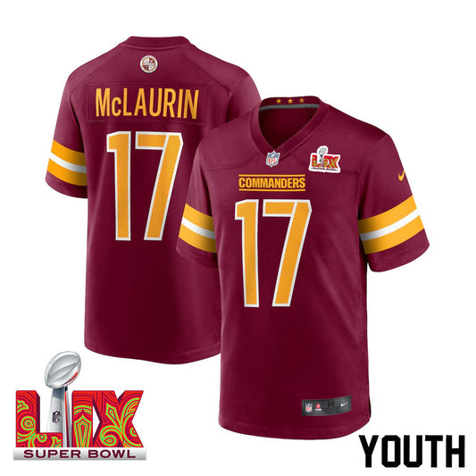 Terry McLaurin #17 Washington Commanders Super Bowl LIX Jersey – Burgundy JS4451