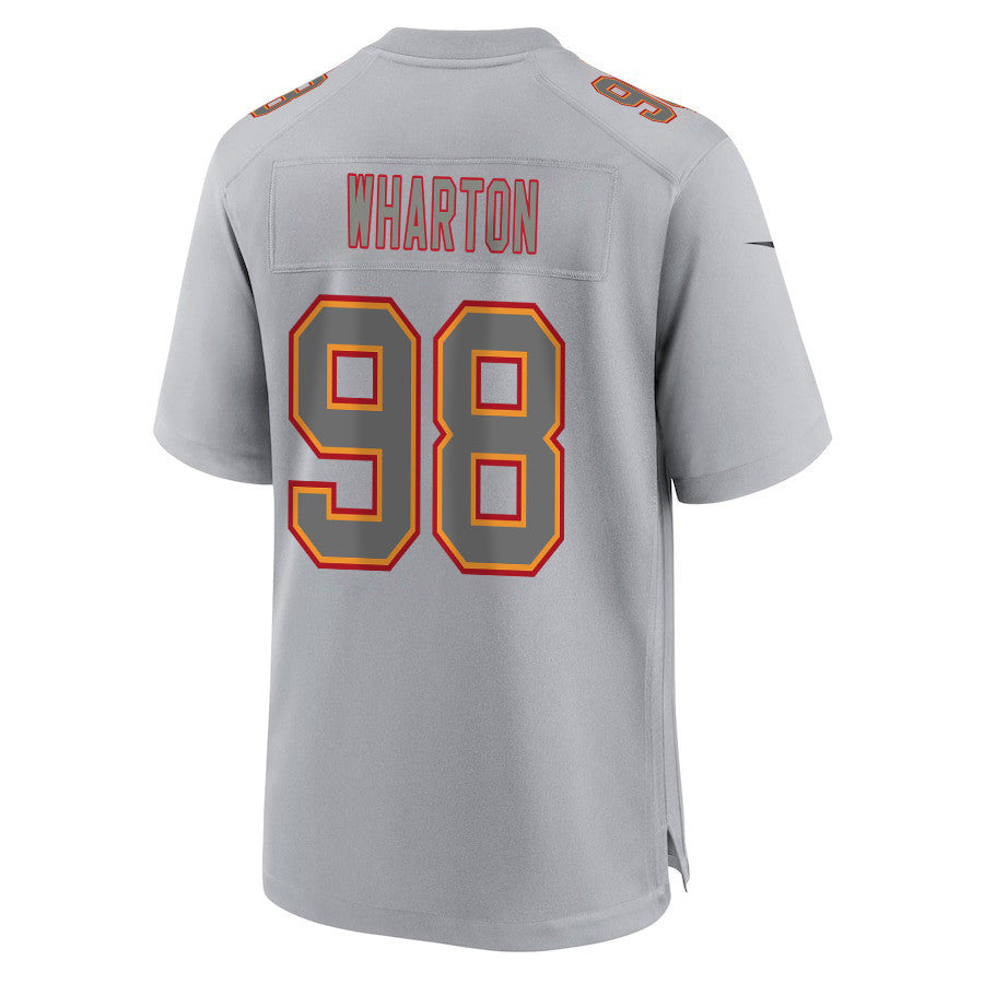 Tershawn Wharton 98 Kansas City Chiefs Super Bowl LVIII Champions 4X Atmosphere Fashion Game Jersey – Gray JS3578