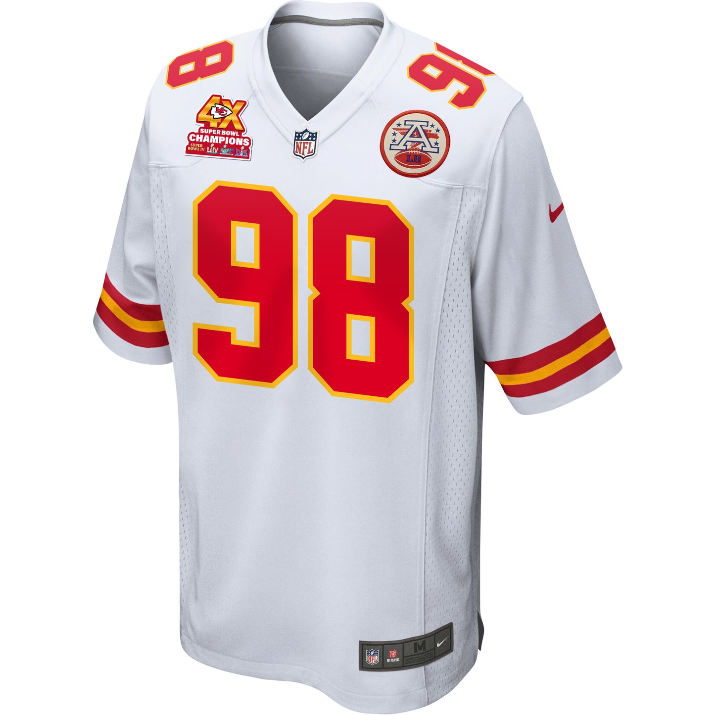 Tershawn Wharton 98 Kansas City Chiefs Super Bowl LVIII Champions 4X Game Jersey – White JS3065