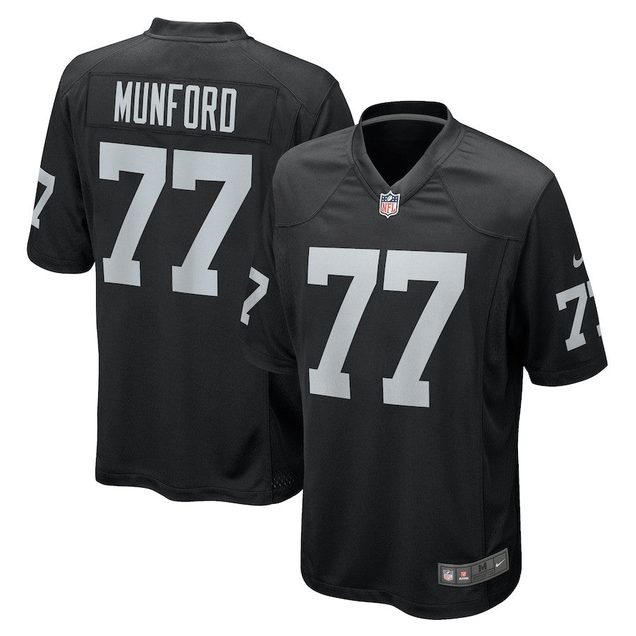 Thayer Munford Jr. 77 Las Vegas Raiders Team Game Jersey – Black JS6572