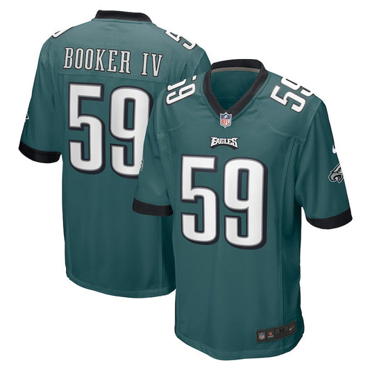 Thomas Booker IV 59 Philadelphia Eagles Game Jersey – Midnight Green JS6400