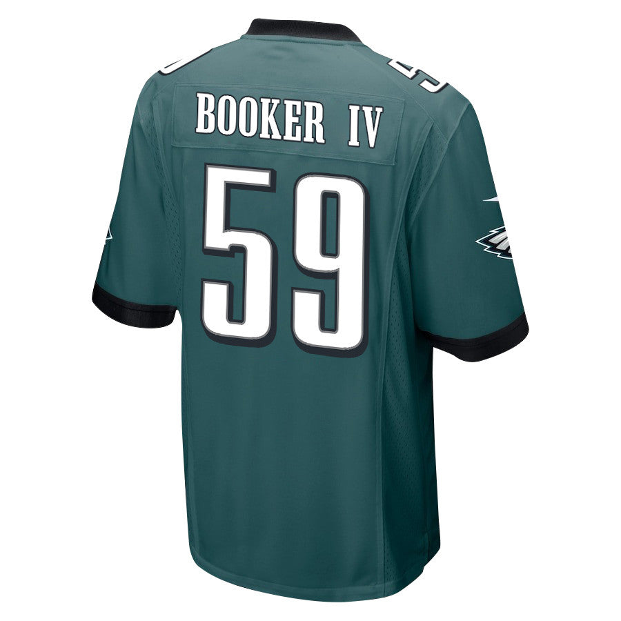 Thomas Booker IV 59 Philadelphia Eagles Super Bowl LIX New Orleans Patch Game Jersey – Midnight Green JS1269