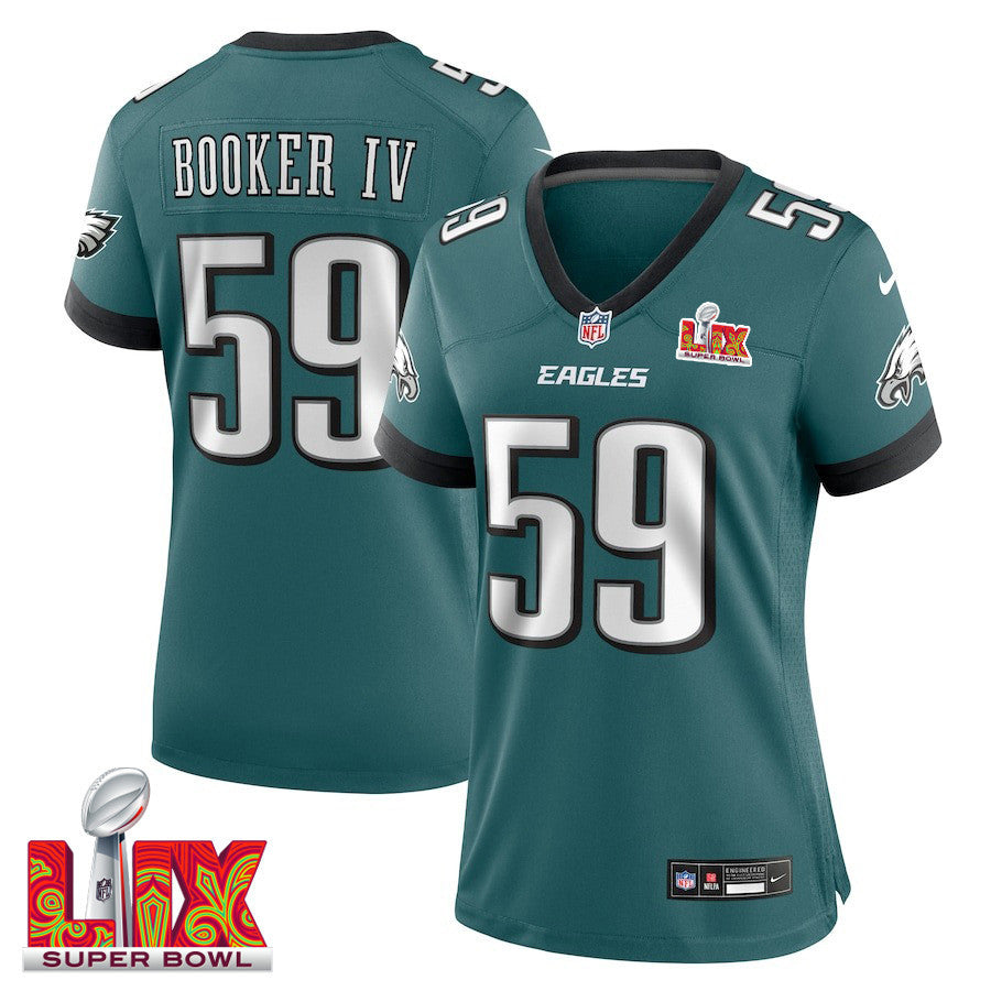 Thomas Booker IV #59 Philadelphia Eagles Super Bowl LIX Jersey – Midnight Green JS7431