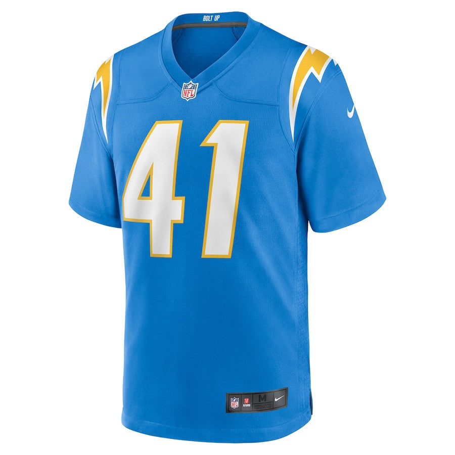 Thomas Harper 41 Los Angeles Chargers Team Game Jersey – Powder Blue JS8288