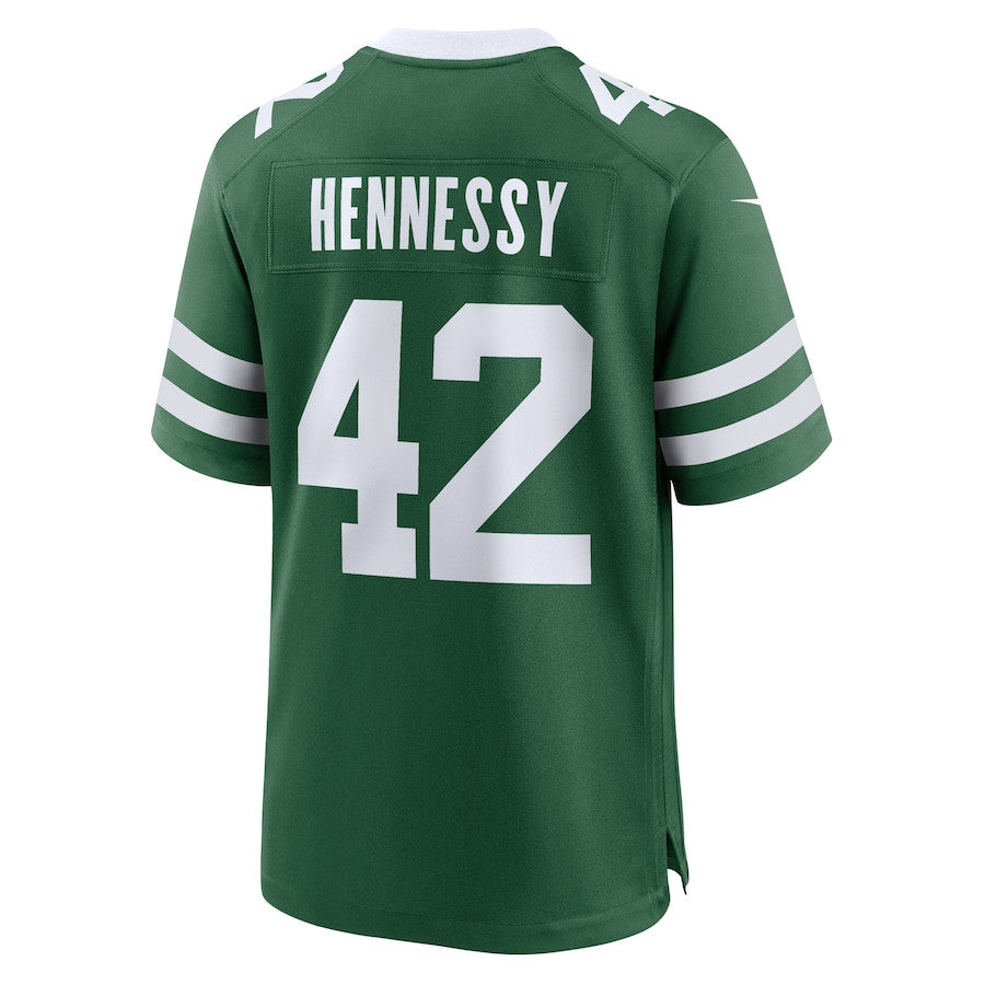 Thomas Hennessy 42 New York Jets Team Game Jersey – Legacy Green JS8673