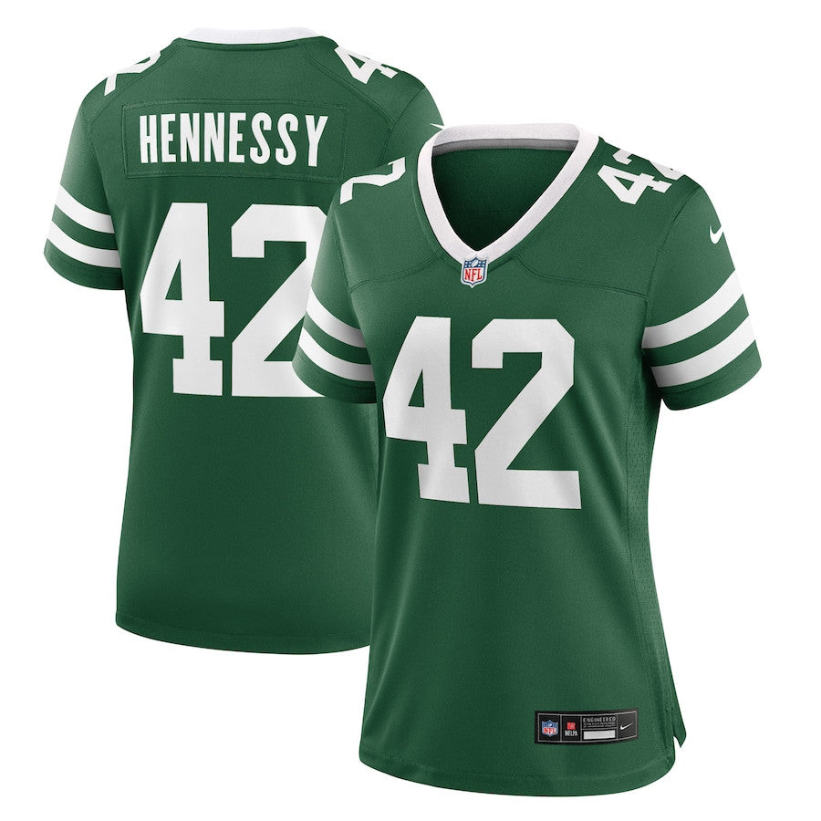 Thomas Hennessy 42 New York Jets Team Game Jersey – Legacy Green JS4838