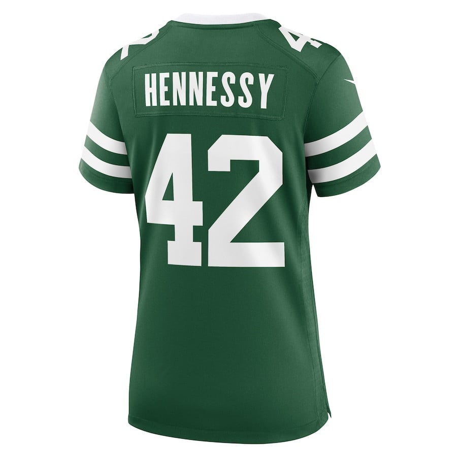 Thomas Hennessy 42 New York Jets Team Game Jersey – Legacy Green JS4838