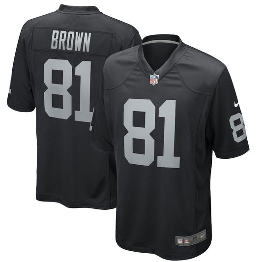 Tim Brown 81 Las Vegas Raiders Game Retired Jersey – Black JS6579