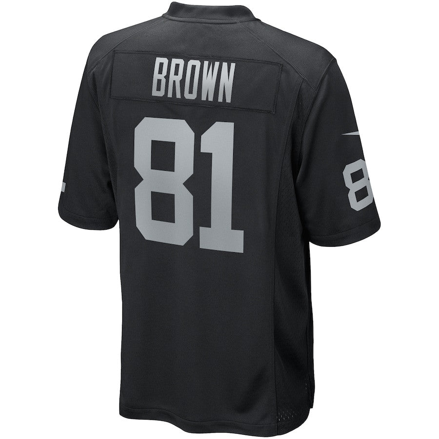 Tim Brown 81 Las Vegas Raiders Game Retired Jersey – Black JS6579