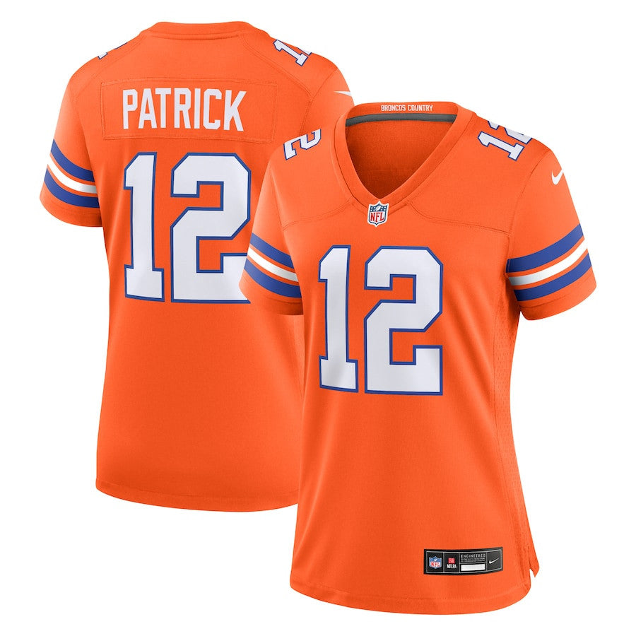 Tim Patrick 12 Denver Broncos Mile High Collection 1977 Throwback Player Game Jersey – Orange JS3996