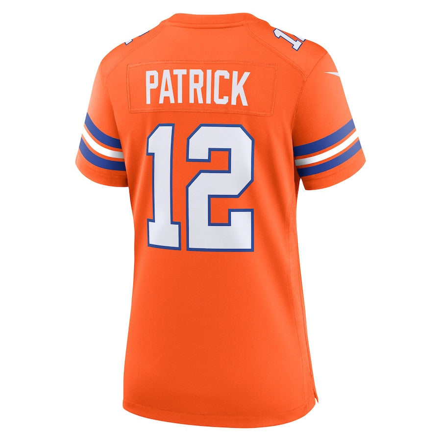 Tim Patrick 12 Denver Broncos Mile High Collection 1977 Throwback Player Game Jersey – Orange JS3996