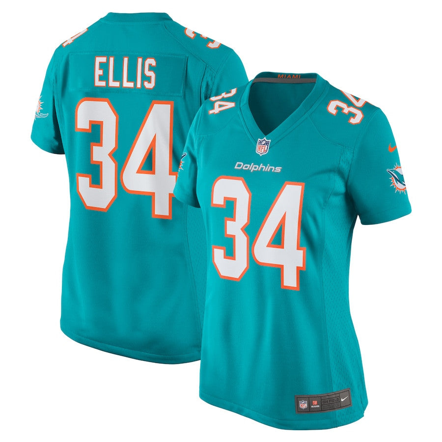 Tino Ellis 34 Miami Dolphins Home Game Jersey – Aqua JS4840