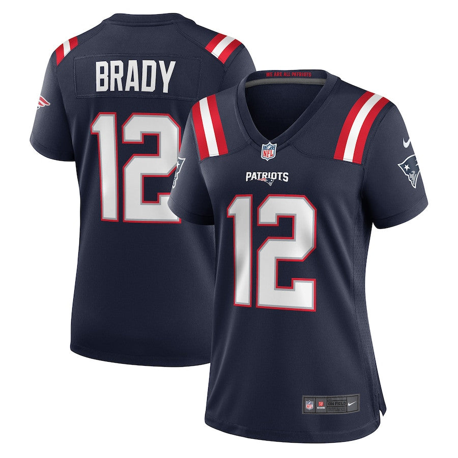 Tom Brady 12 New England Patriots Retired Game Jersey – Navy JS4897
