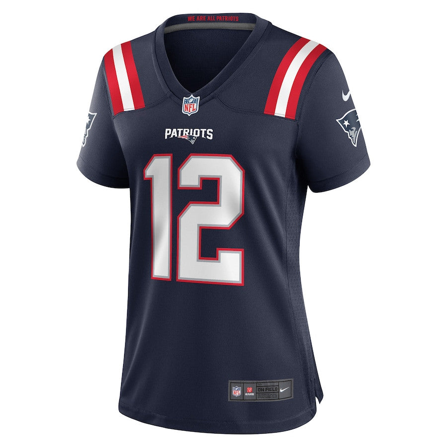 Tom Brady 12 New England Patriots Retired Game Jersey – Navy JS4897
