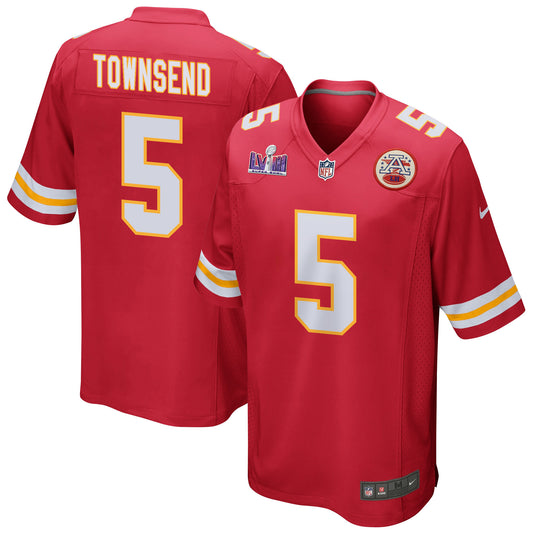 Tommy Townsend 5 Kansas City Chiefs Super Bowl LVIII Patch Game Jersey – Red JS6161