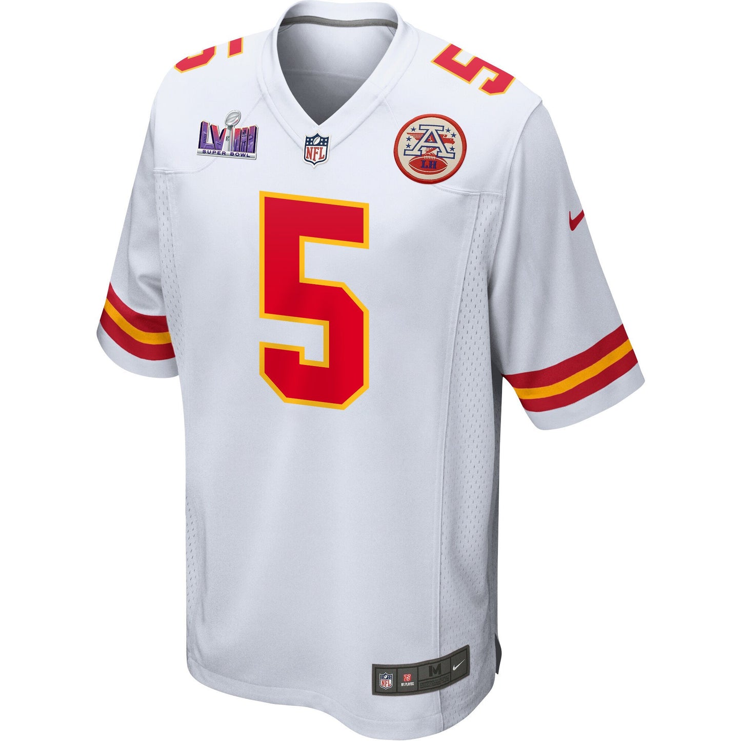 Tommy Townsend 5 Kansas City Chiefs Super Bowl LVIII Patch Game Jersey – White JS9478