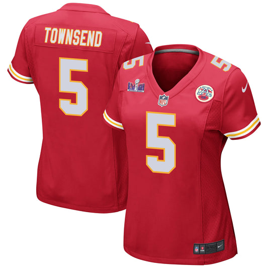 Tommy Townsend 5 Kansas City Chiefs Super Bowl LVIII Patch Game Jersey – Red JS5476