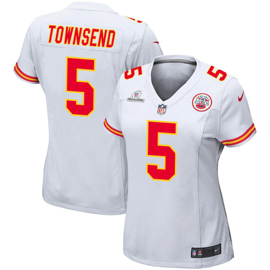 Tommy Townsend 5 Kansas City Chiefs Super Bowl LVIII Patch Game Jersey – White JS4439