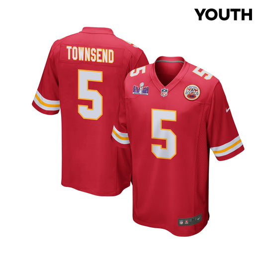 Tommy Townsend 5 Kansas City Chiefs Super Bowl LVIII Patch Game Jersey – Red JS2389