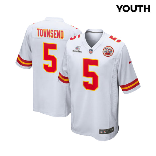 Tommy Townsend 5 Kansas City Chiefs Super Bowl LVIII Patch Game Jersey – White JS5402