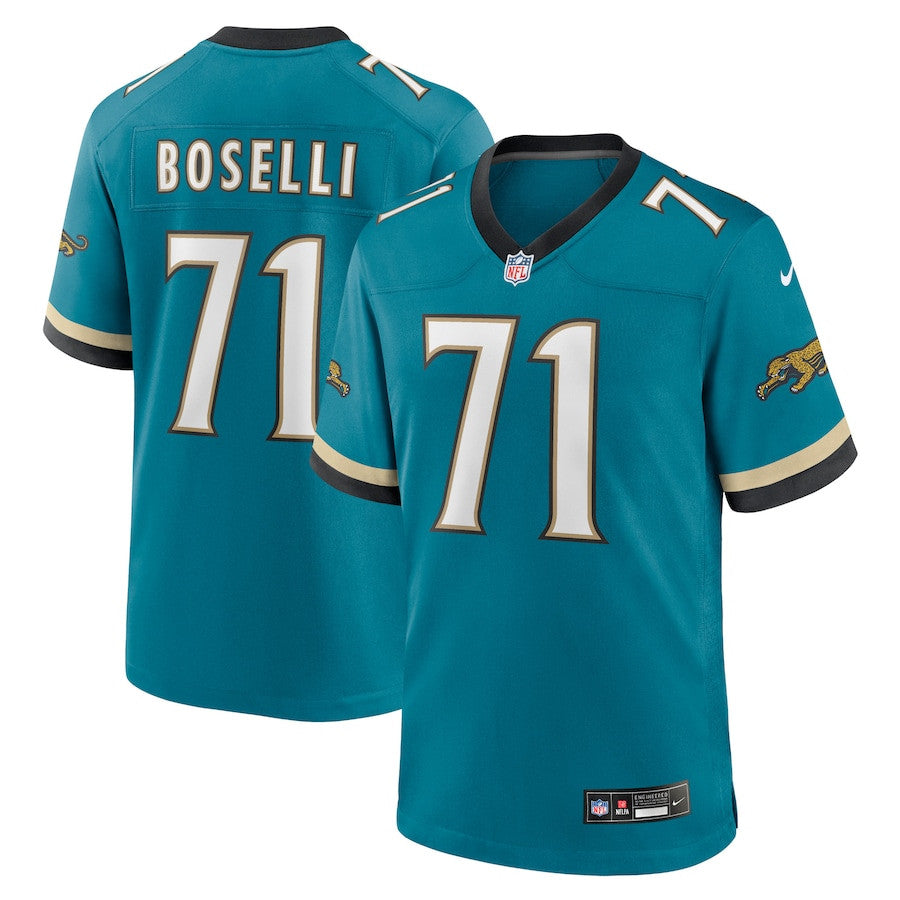 Tony Boselli 71 Jacksonville Jaguars Prowler Throwback Player Game Jersey – Teal JS8767