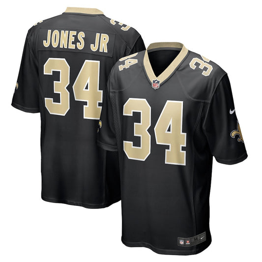 Tony Jones Jr. 34 New Orleans Saints Game Jersey – Black JS9064