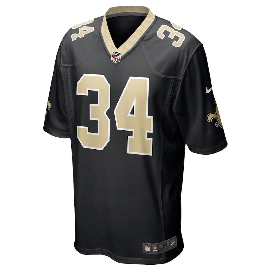 Tony Jones Jr. 34 New Orleans Saints Game Jersey – Black JS9064