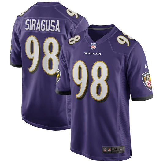 Tony Siragusa 98 Baltimore Ravens Game Retired Player Jersey – Purple JS6826