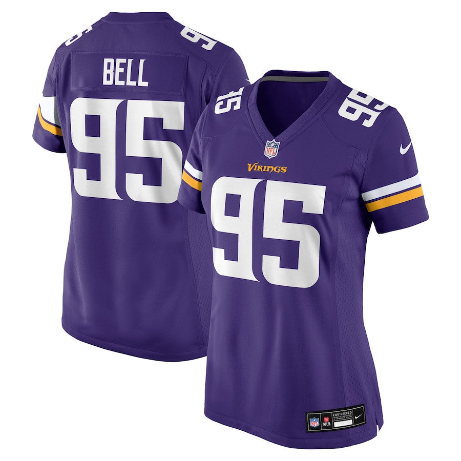 Travis Bell 95 Minnesota Vikings Game Jersey – Purple JS4977