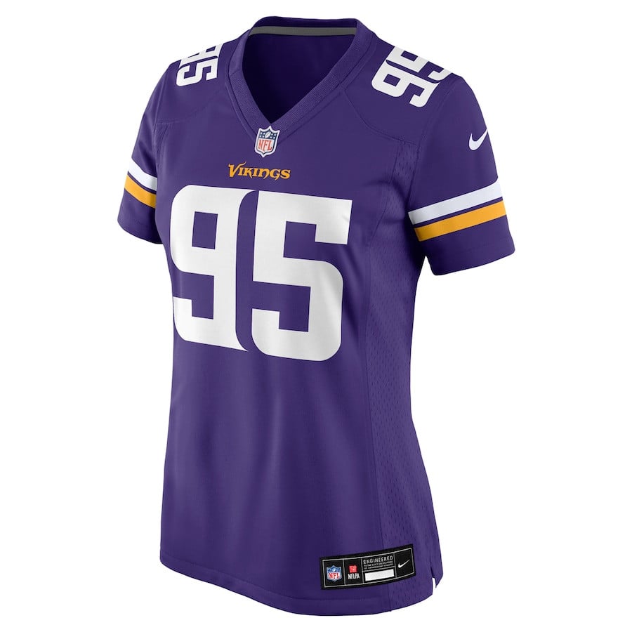 Travis Bell 95 Minnesota Vikings Game Jersey – Purple JS4977