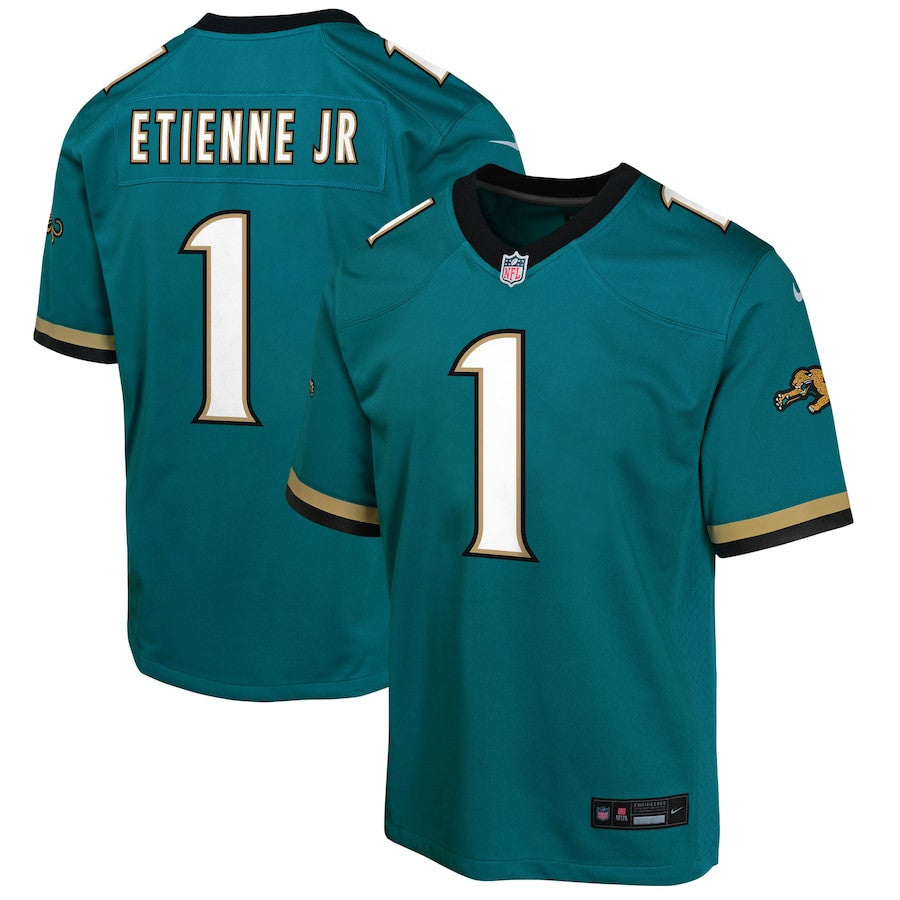 Travis Etienne 1 Jacksonville Jaguars Prowler Throwback Player Game Jersey – Teal JS1638