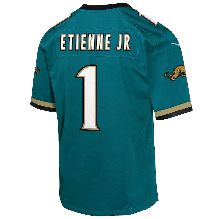 Travis Etienne 1 Jacksonville Jaguars Prowler Throwback Player Game Jersey – Teal JS1638
