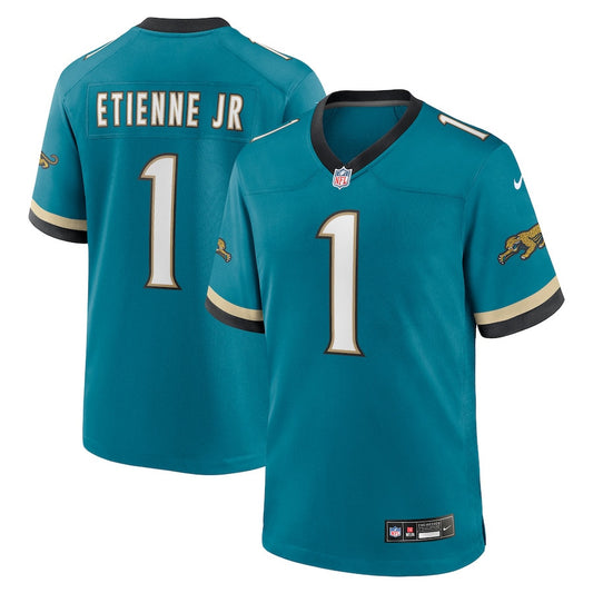Travis Etienne Jr 1 Jacksonville Jaguars Prowler Throwback Player Game Jersey – Teal JS3856