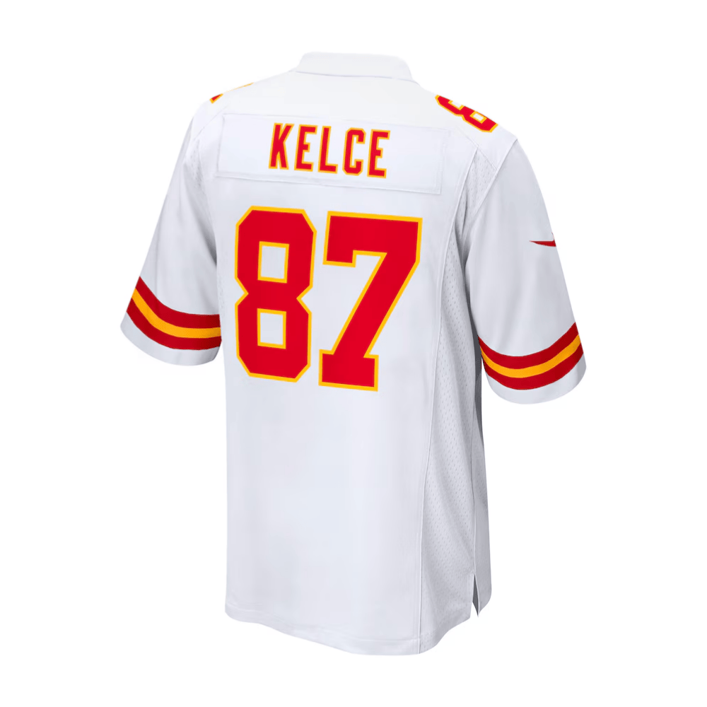 Travis Kelce 87 Kansas City Chiefs 2025 Pro Bowl Patch Game Jersey – White JS5483