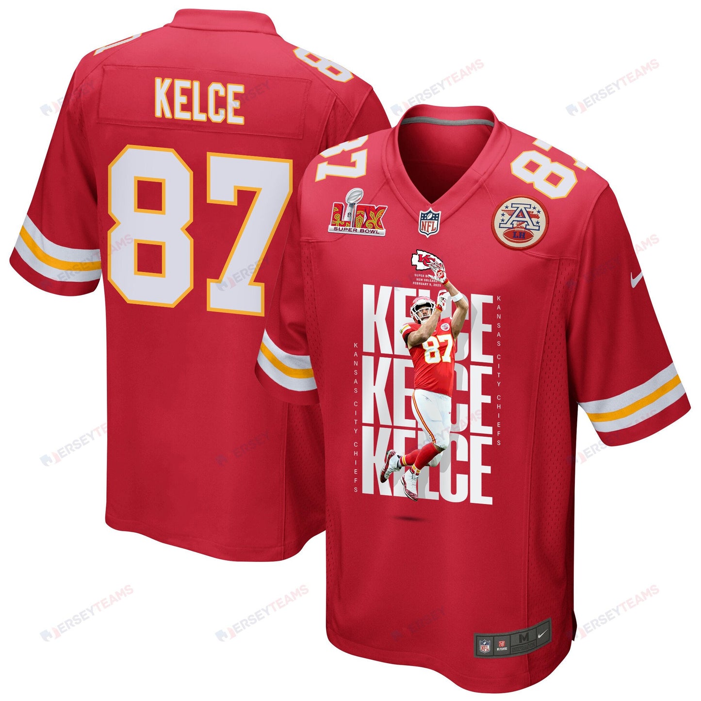 Travis Kelce 87 Kansas City Chiefs Oh Say Can You Kelce Game Jersey – Red JS3359