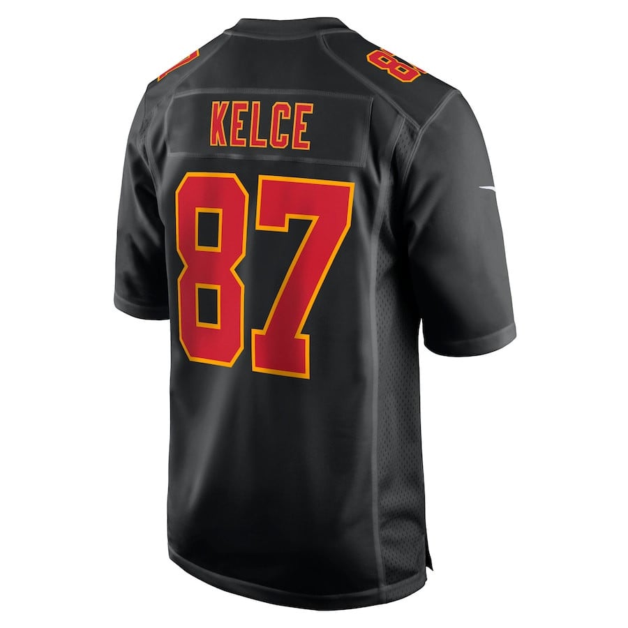 Travis Kelce 87 Kansas City Chiefs Super Bowl LIX Fashion Game Jersey – Carbon Black JS7427