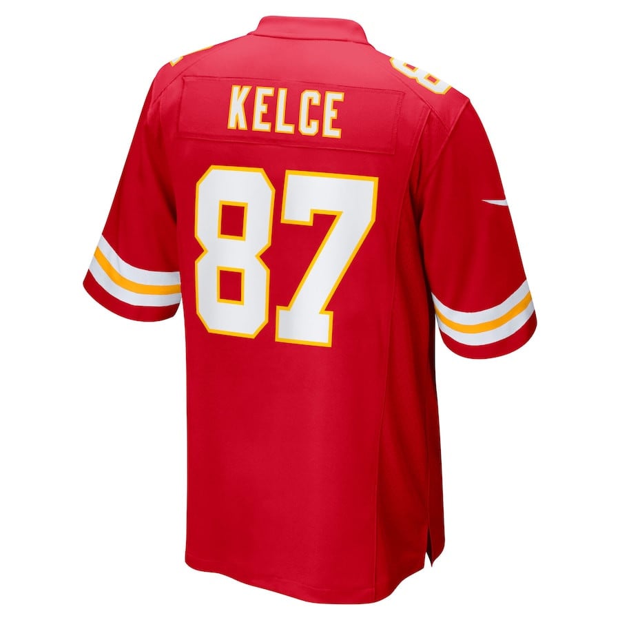 Travis Kelce 87 Kansas City Chiefs Super Bowl LIX Game Jersey – Red JS4415