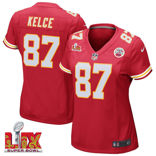 Travis Kelce #87 Kansas City Chiefs Super Bowl LIX Jersey – Red JS6125