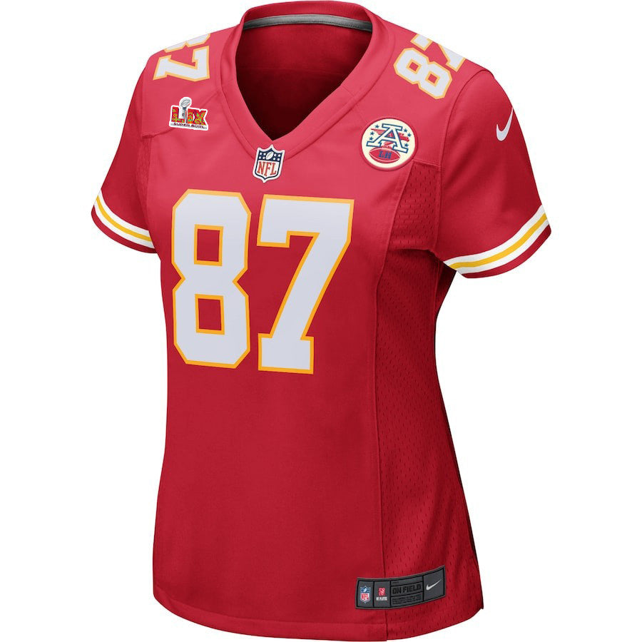 Travis Kelce #87 Kansas City Chiefs Super Bowl LIX Jersey – Red JS6125