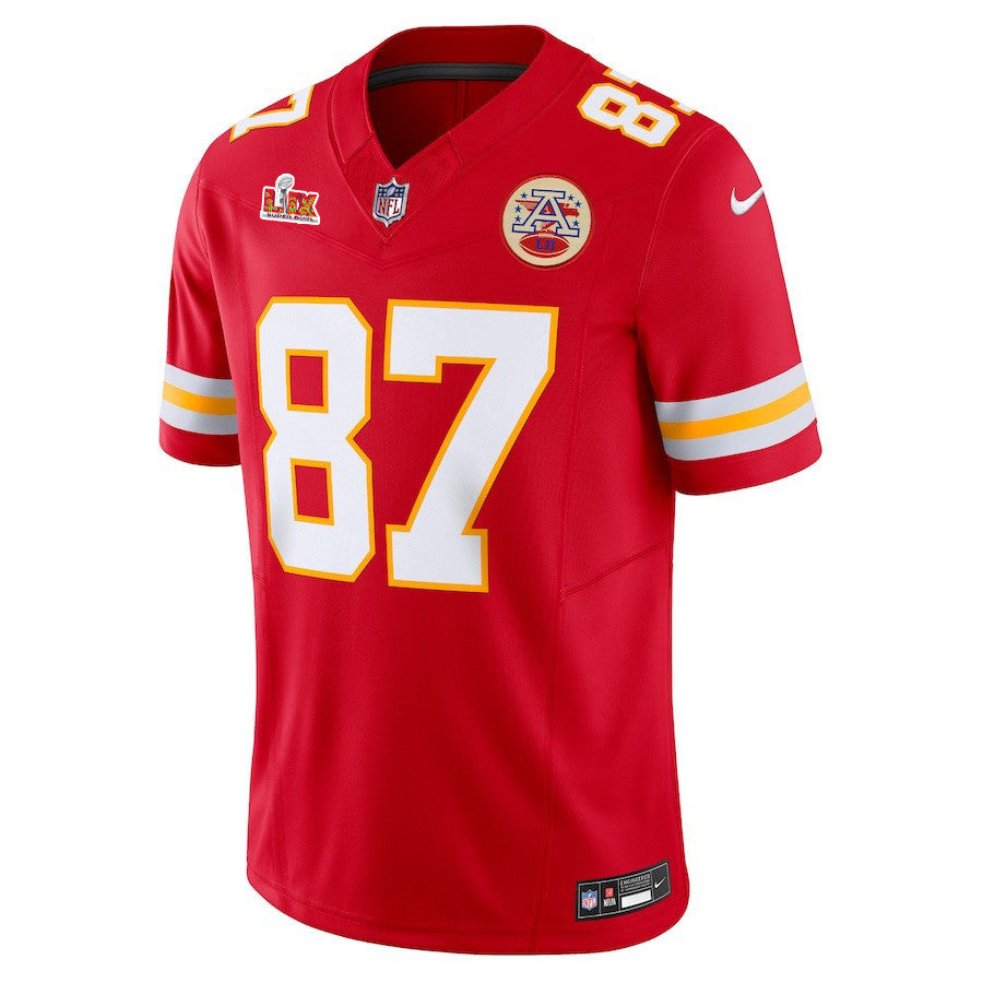 Travis Kelce #87 Kansas City Chiefs Super Bowl LIX Jersey – Red JS1989