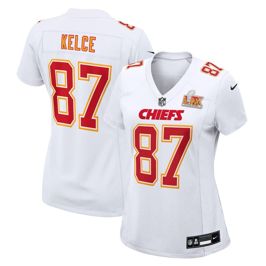 Travis Kelce 87 Kansas City Chiefs Super Bowl LIX Fashion Game Jersey – Tundra White JS2425