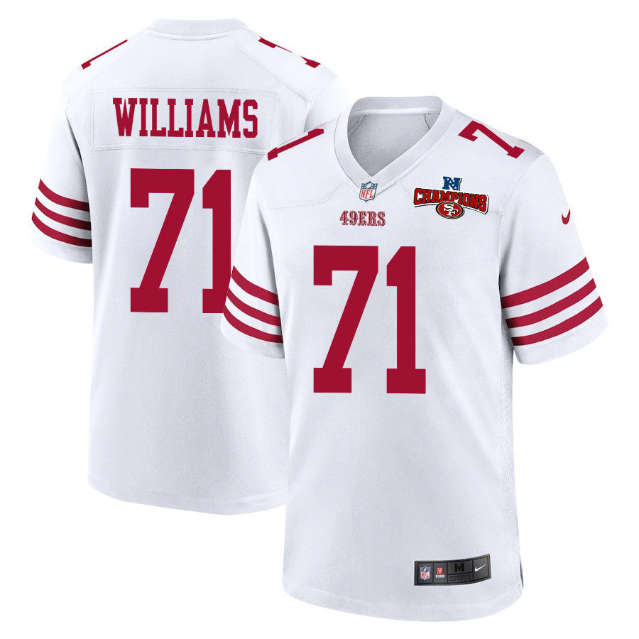 Trent Williams 71 San Francisco 49ers NFC Champions Patch Game Jersey – White JS8657