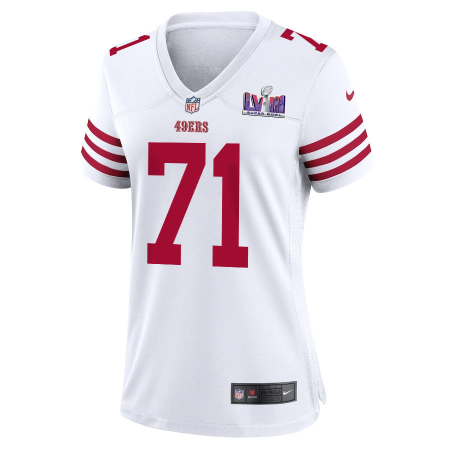 Trent Williams 71 San Francisco 49ers Super Bowl LVIII Patch Game Jersey – White JS9807