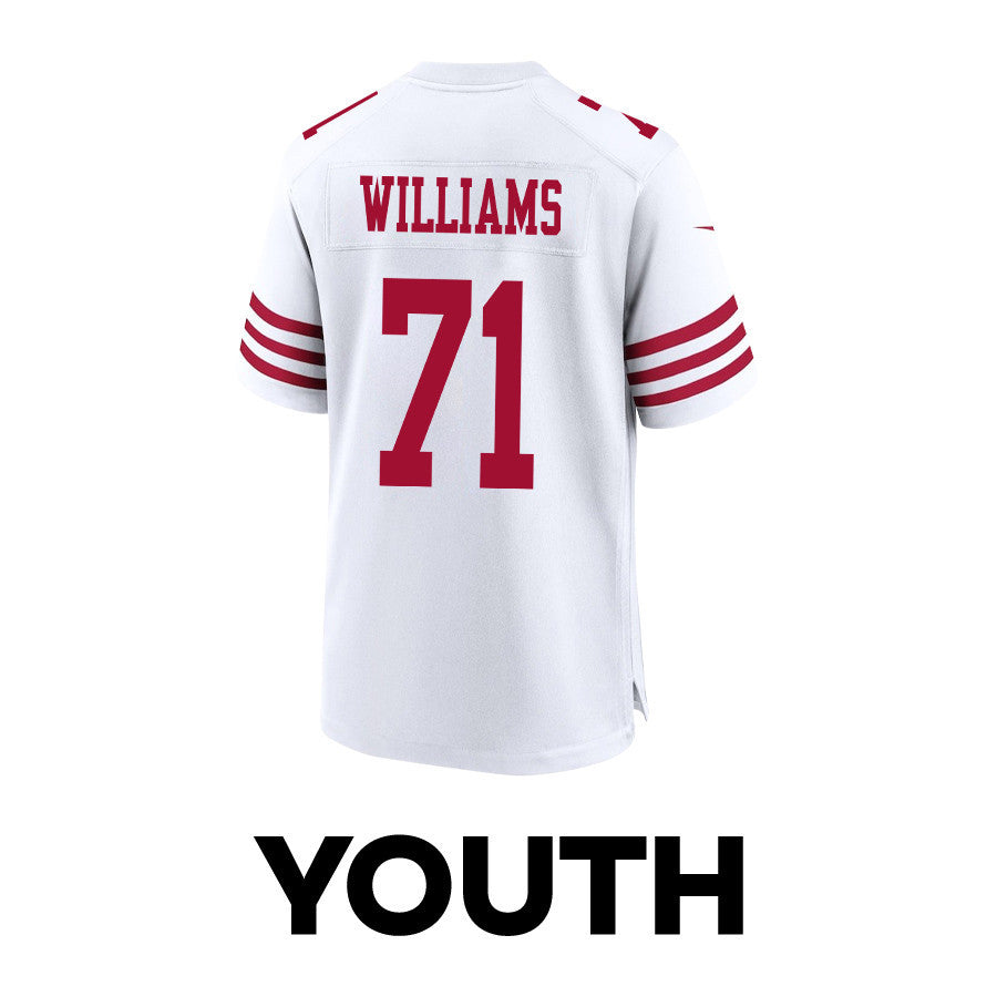 Trent Williams 71 San Francisco 49ers Super Bowl LVIII Patch Game Jersey – White JS2348