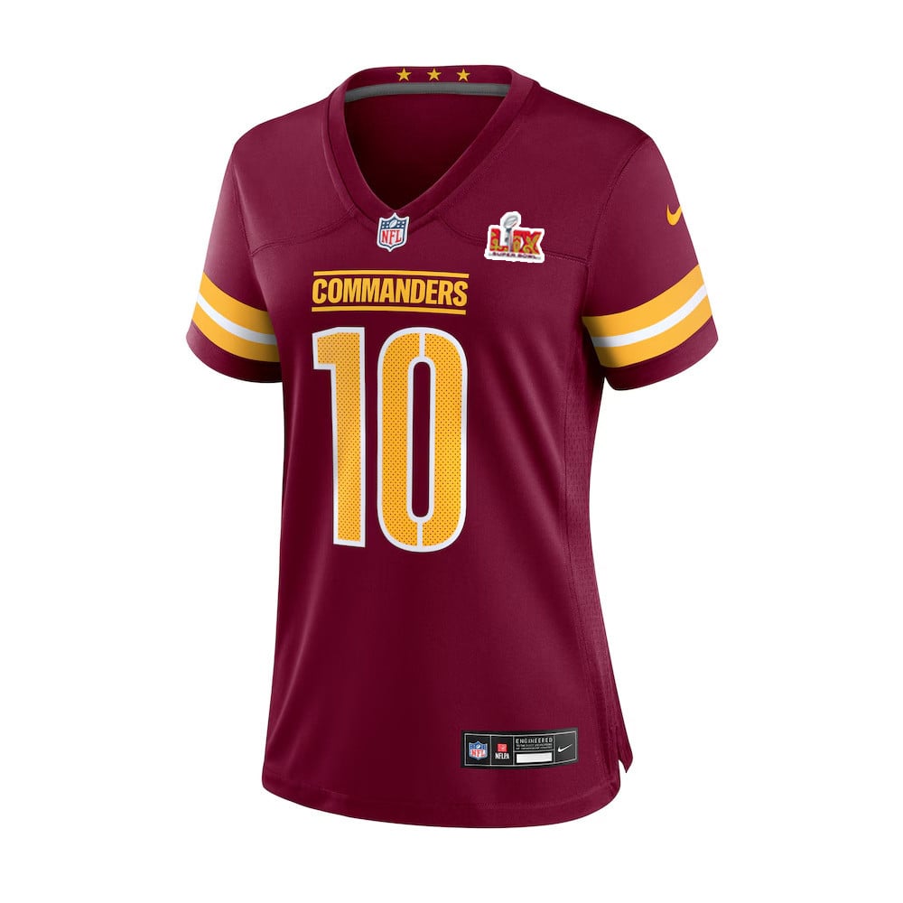 Tress Way #10 Washington Commanders Super Bowl LIX Jersey – Burgundy JS6608
