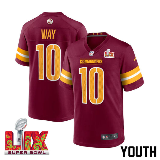 Tress Way #10 Washington Commanders Super Bowl LIX Jersey – Burgundy JS7496