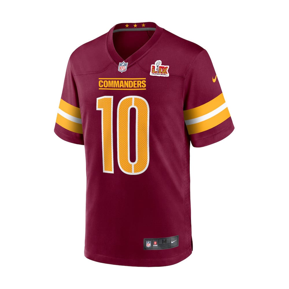 Tress Way #10 Washington Commanders Super Bowl LIX Jersey – Burgundy JS7496